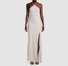  380 Misha Women's Ivory Racerback Halter Maxi Dress Size US 6