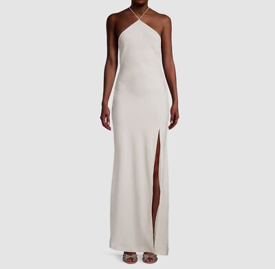 $380 Misha Women's Ivory Racerback Halter Maxi Dress Size US 6 | eBay