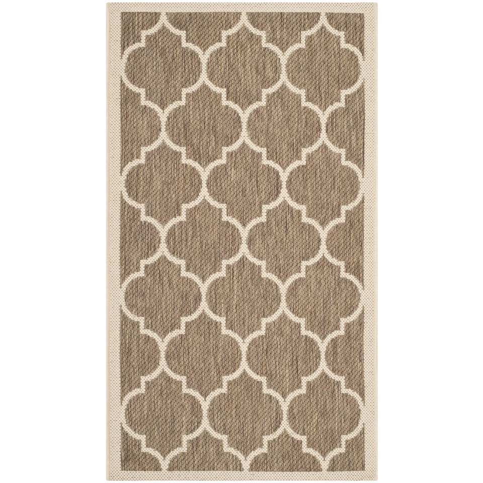 SAFAVIEH Indoor Outdoor CY6914-242 Courtyard Brown / Bone Rug - Image 2 of 4