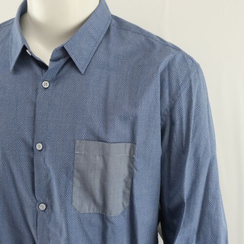 Camisa con botones Hugo Boss para hombre calce ajustado 2XL azul - Imagen 2 de 12