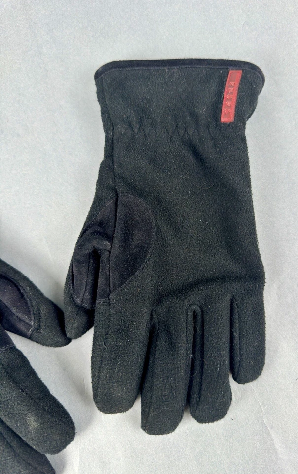 Women’s Vintage PRADA Black Suede Leather Women’s Gloves RARE Sz 6 1/2 - Image 2 of 4