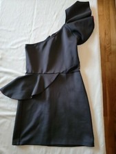 Trixxi Womens One Shoulder Dress, Stretchy, Mini, Size 5, Black