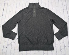 Banana Republic Sweater Gray Cotton Nylon 1/4 Zip Pullover MENS SIZE XL