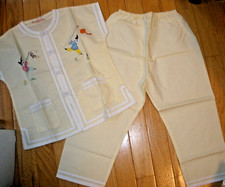 Vintage Chinese Kimono Plum Blossoms Kids Clothing Size 6 Pajama Outfit