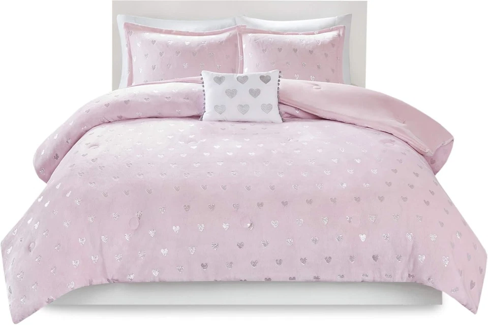 Mi Zone Rosalie Comforter Set Twin/ TXL Pink Silver - Image 2 of 4