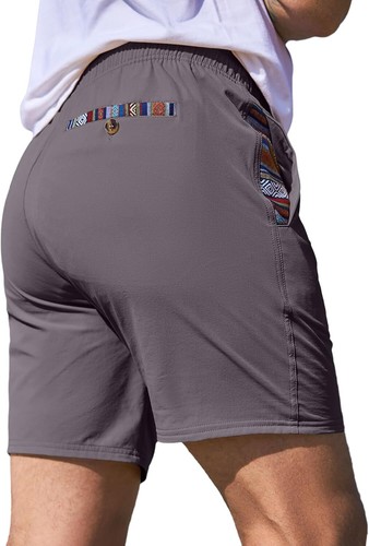 Men's Quick Dry Drawstring Shorts Stretch Athletic Beach Gym Casual - Picture 31 of 55
