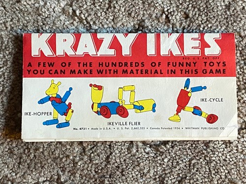 Vintage 1950s KRAZY IKES Building Toy w/ Original Box and 2 Instructions - Picture 4 of 9