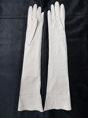 Vintage  Size 6.5  19'' LONG UNLINED KID LEATHER GLOVES - MARDI-GRAS GALA EVENT