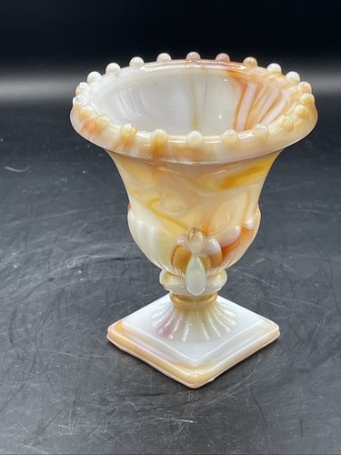 VOGUE Mercantile Co Akro Agate Slag Glass Toothpick holder Urn 3 1/4" - Picture 5 of 10