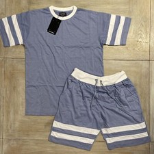 Mens T Shirt Shorts Tracksuit Set Blue Medium RRP 50 Boohoo Man Summer Set