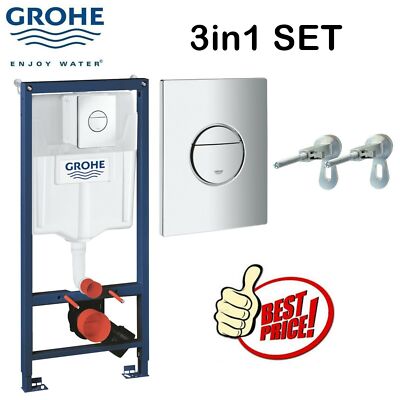 Grohe Unterputz WC WC Spülkasten Rahmen 3886020A Nova chrom Betätigungsplatte 3in1 Se