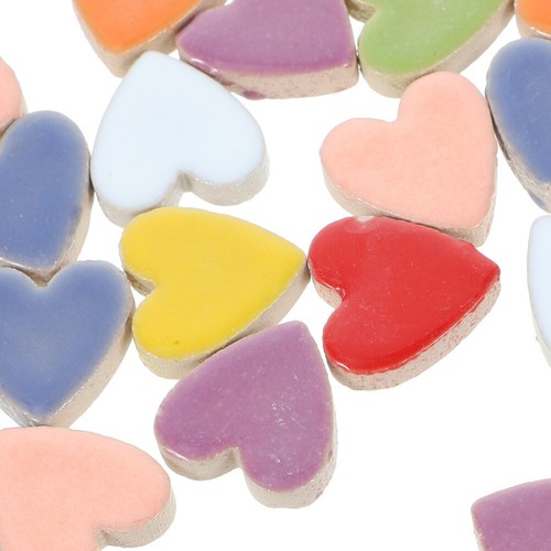200 G Remplisseur Mosaïque De Coeur Céramique Colorée Carreaux Colorés - Afbeelding 11 van 11