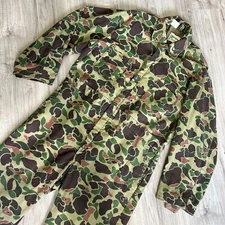 Vintage Frog Skin Camo Utilitarian Hunting Military Coveralls Boiler Suit