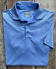 CALLAWAY OPTI-DRI GOLF POLO SHIRT SHORT SLEEVE BLUE DOT MENS SMALL EUC