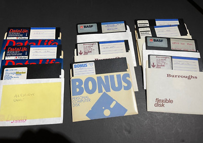 Lot of 11 Various 5.25'' Floppy Diskettes Vintage MS-DOS Program/Misc Set#8