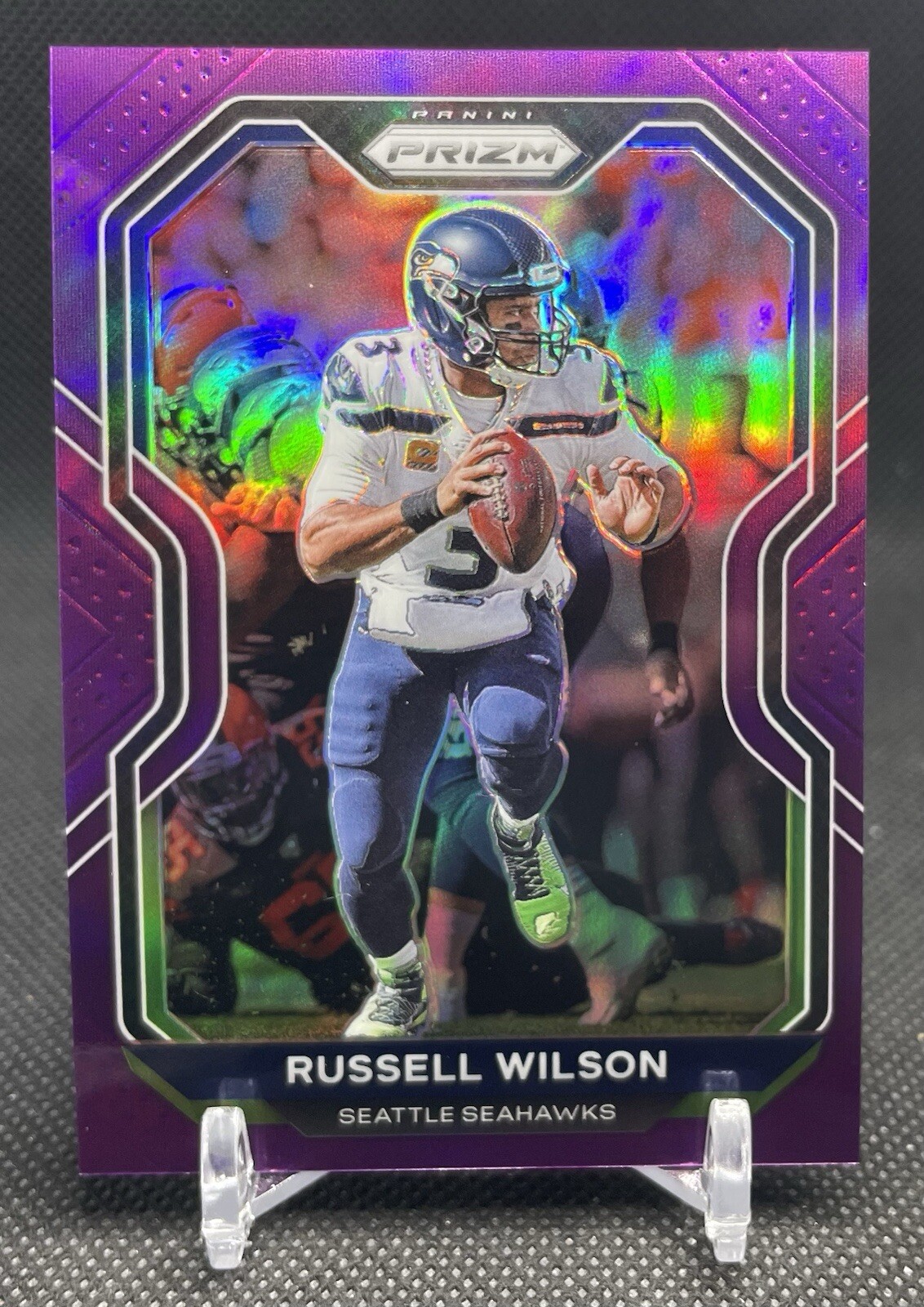 2020 Panini Prizm Russell Wilson Purple Prizm /125 #294 Seattle Seahawks