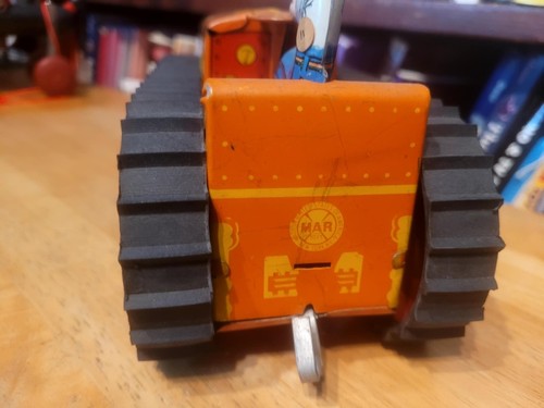 NICE VINTAGE 1930'S or 40'S MARX TIN LITHO WIND UP FARM TRACTOR w/ SCRAPER #2 - Picture 9 of 13