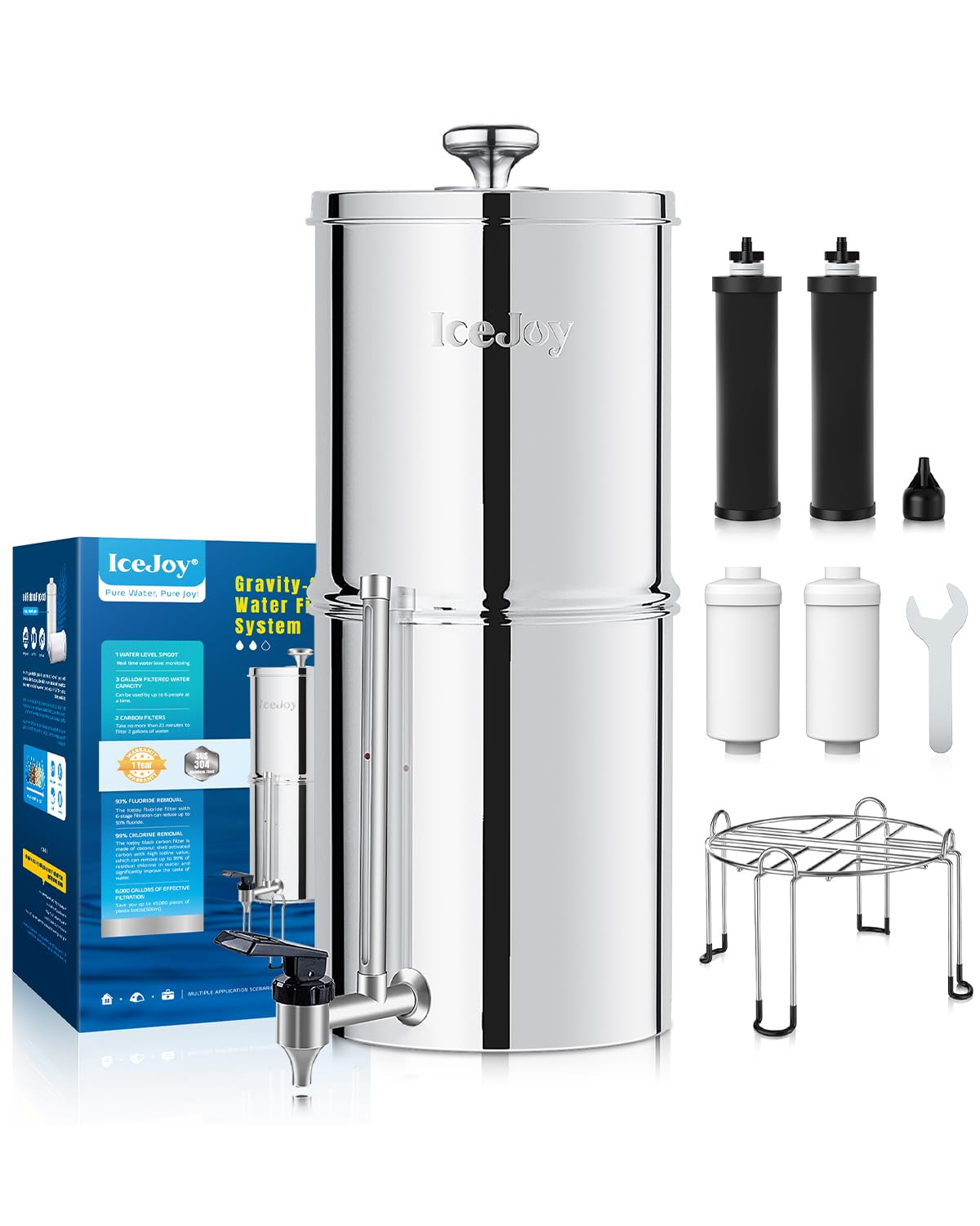 8-Stage Stainless Steel Water Filtration System - 99.9% Chlo