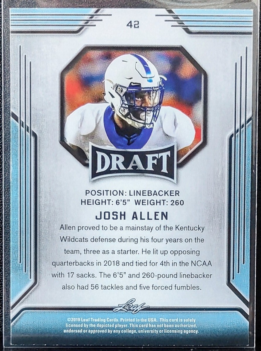 2019 Leaf Draft Josh Hines-Allen RC Gold #42 Kentucky Wildcats | eBay
