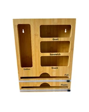 Food Storage Bag Organizer 6in1 Food Storage Bag Organizer, Bamboo Organizer