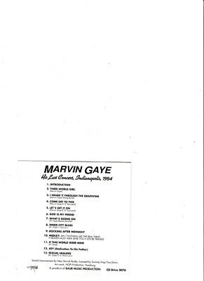 Marvin Gaye- His Last Concert, Indianapolis, 1984 cd album | eBay UK