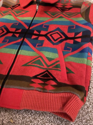 Vintage Pendleton Jacket Mens Large Red High Grade Western Wear Aztec Wool Coat - Picture 5 of 21