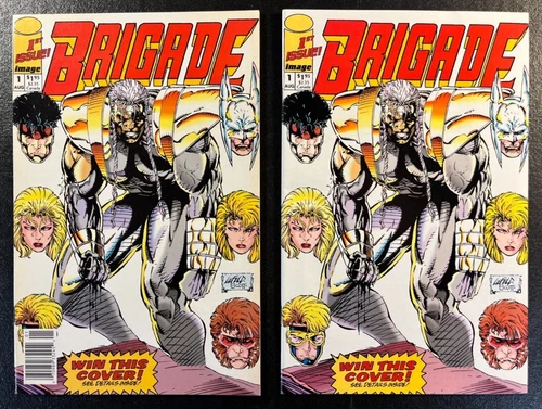 Brigade 1 and 1 VARIANT Newstand RARE Rob Liefeld Cover KEY 1st app Battleaxe