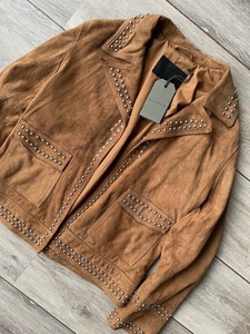 all saints studded leather jacket