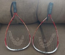 Pair Of Head TI Demon Racquetball Racquet Nano Titanium 3 5/8 Black Red