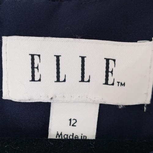 Elle Dress Women 12 Navy Blue Sleeveless Sharkbite Nautical Preppy Cocktail - Picture 3 of 11