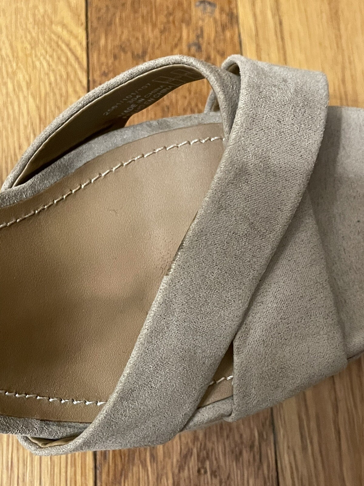 ZARA BASIC beige tan ultra suede strappy wedges w… - image 4