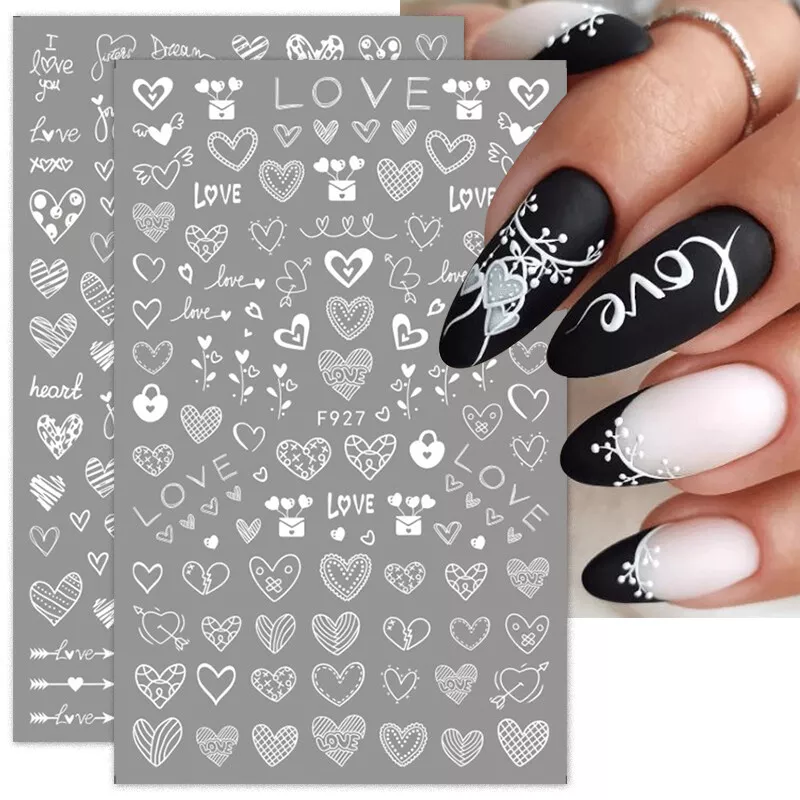 3D Nail Art Stickers Love heart Star Light Manicure Design