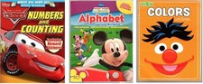 Lot of 3 Pre-School Workbooks, Alphabet, Numbers Counting Colors Reward Stickers
