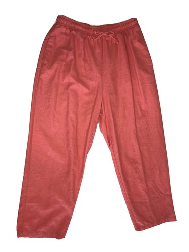 Dressbarn Pants Linen Blend Pants Womens Size 8 White Floral Lined Tapered  | eBay