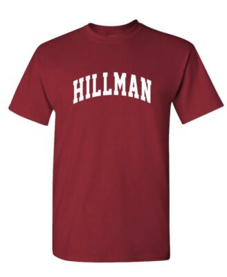 HILLMAN COLLEGE Athletic Letters - Unisex Cotton T-Shirt Tee Shirt