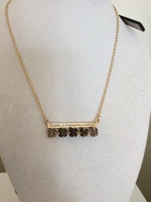 Ann Taylor Short Gold Tone Crystal  Bar Necklace $29.99 #104 (5)