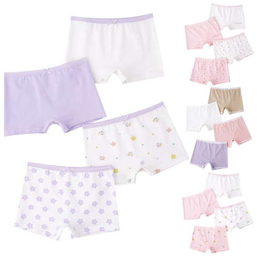 Kids Girls Underwear Under Dress 4Pcs/Set Assorted Boyshorts Playgrounds Cotton - Picture 2 of 60