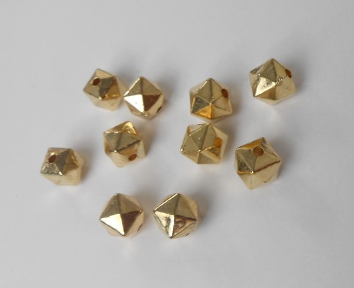 Acryl Perlen Würfel 8 mm facettiert in gold 20 Stück - Bild 2 von 2
