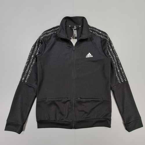 adidas Womens Tracksuit Jacket Black Grey Medium Sereno 3 Stripe Track