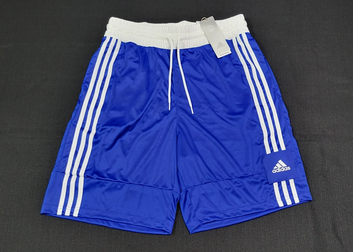 Adidas Men s 3G Speed X Basketball Shorts Blue White 3 Stripes FT5882