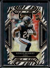 2021 Panini Select Khalil Herbert RC Zebra Prizm Die Cut Rookie Club #297 Bears