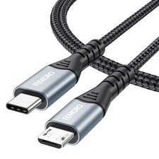 FEMORO USB C to Micro Cable 3Ft, MicroUSB Type C 3 Feet, Grey