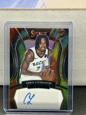 Chris Livingston 2023 Panini Select Prizm Tie-Dye /25 RC auto Milwaukee Bucks...
