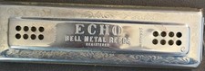 M.Hohner Vtg , Echo Harp Bell Metal Reeds Harmonica 7 Inch No Box