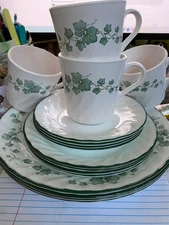 Set of 16 Corelle Callaway Ivy Dinnerware - Dinner, Bread, Cups, Saucers