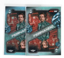 FERNANDO ALONSO 2025 TOPPS CHROME F1 RACING REFRACTOR ACE OF TRADES 2X LOT