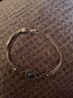 VTG  Purple Lapis Lazuli Sterling Silver Bracelet- Sz 6 3/4” Lobster Claw Clasp