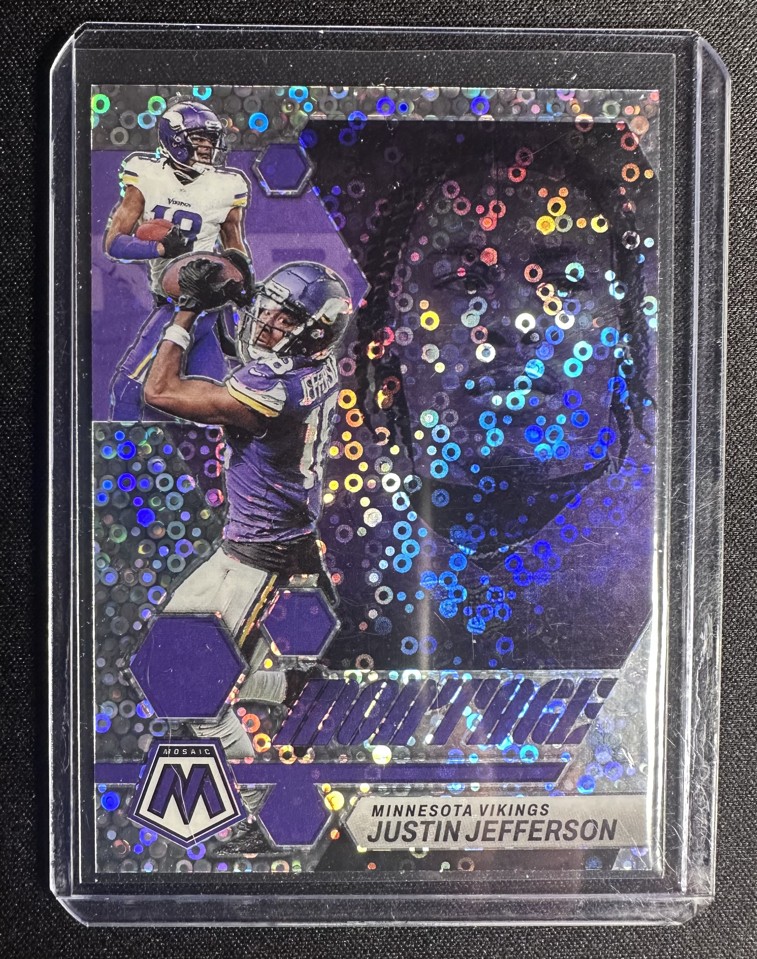 2023 Panini Mosaic - Montage Justin Jefferson #M-20 No Huddle Silver Prizm