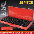 35X Impact Socket Metric&SAE 8-32mm Metric Deep Socket 1/2"Drive Ratchet Wrench