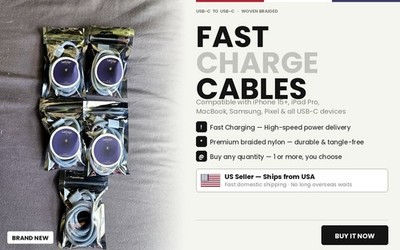 APPLE USB-C Charging Cable 60W 3ft Super Fast Charging/Charging
